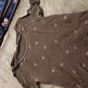 Black star cold shoulder shirt